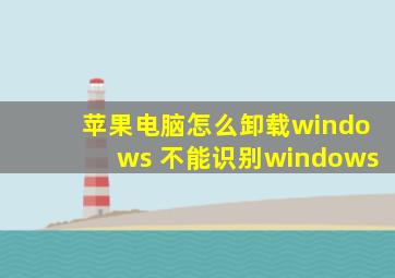 苹果电脑怎么卸载windows 不能识别windows